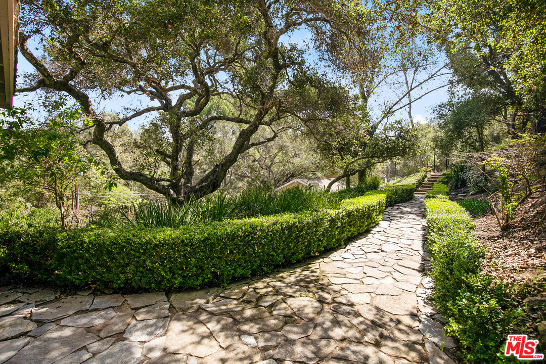6133 Ramirez Canyon Road Malibu, CA 90265 - Photo 40 of 53 a view of a garden with pathway