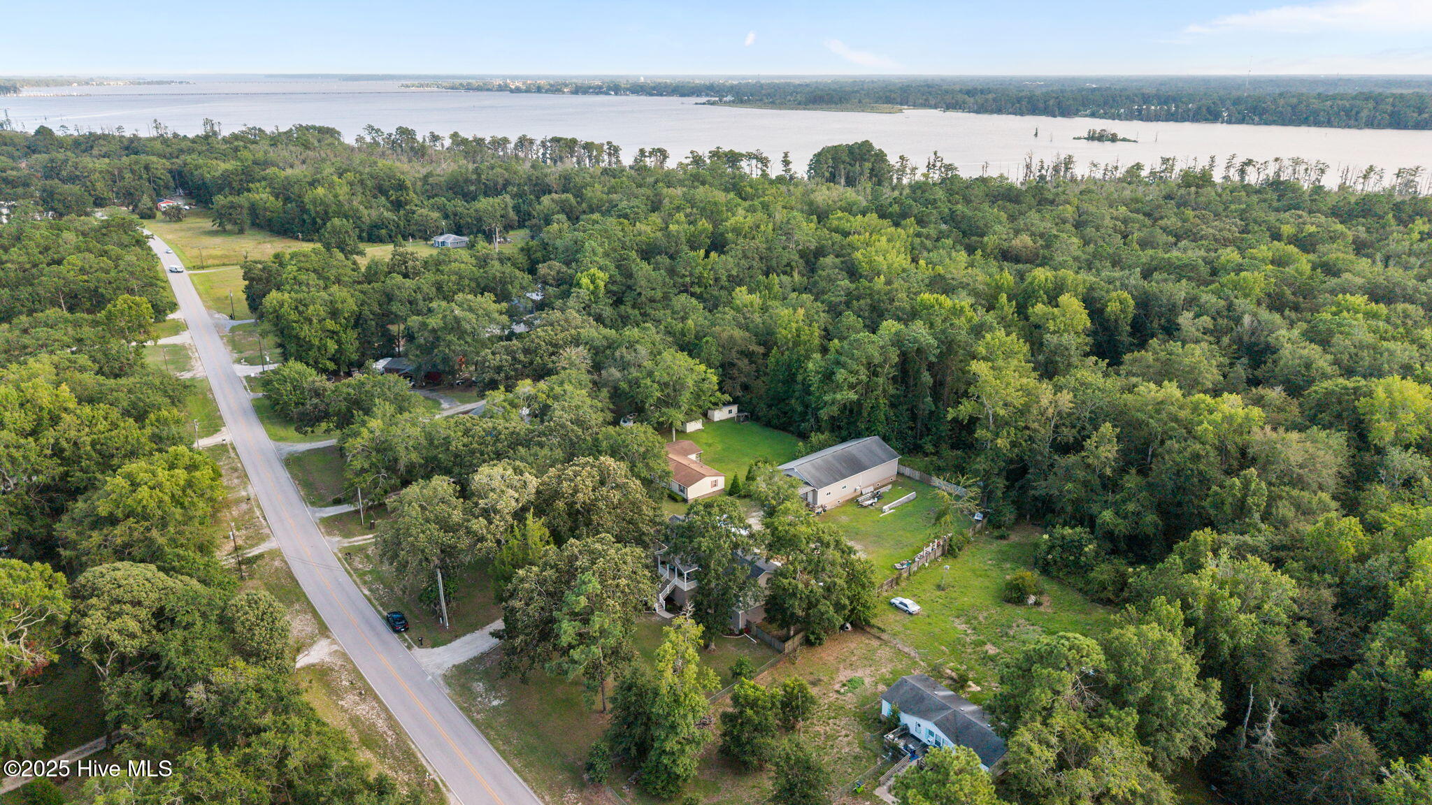 425 Sand Ridge Road New Bern, NC 28560 - Photo 47 of 53 Birds-Eye View Showcasing Home & Yard