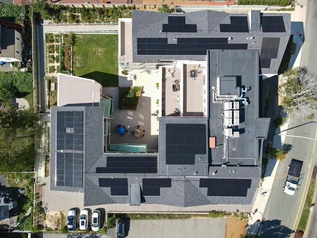 a aerial view of multiple houses