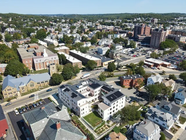 an aerial view of a city
