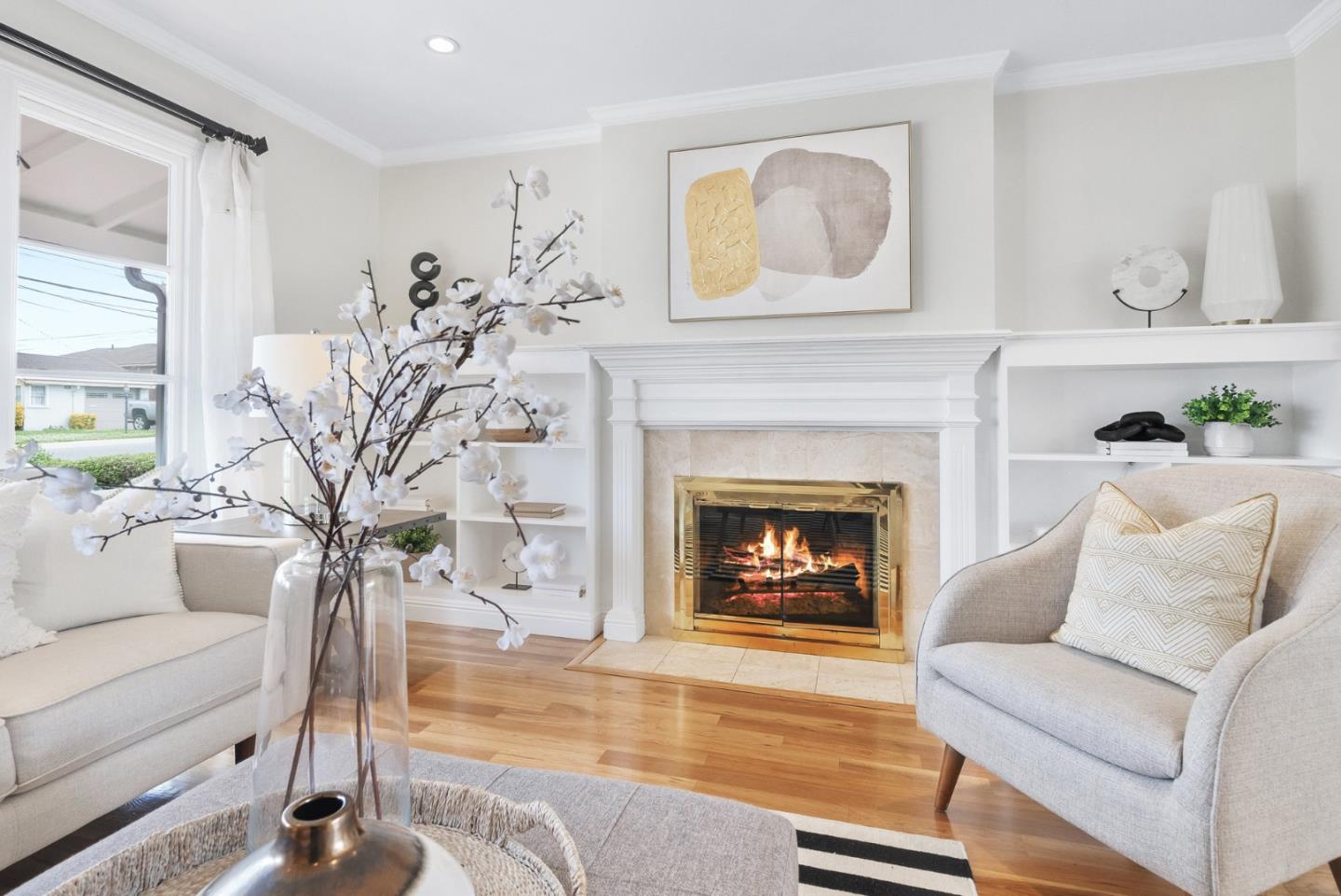 511 Bayview Avenue Millbrae, CA 94030 - Photo 9 of 36 a living room with furniture and a fireplace