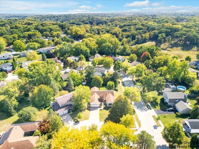 a view of a room with a large window