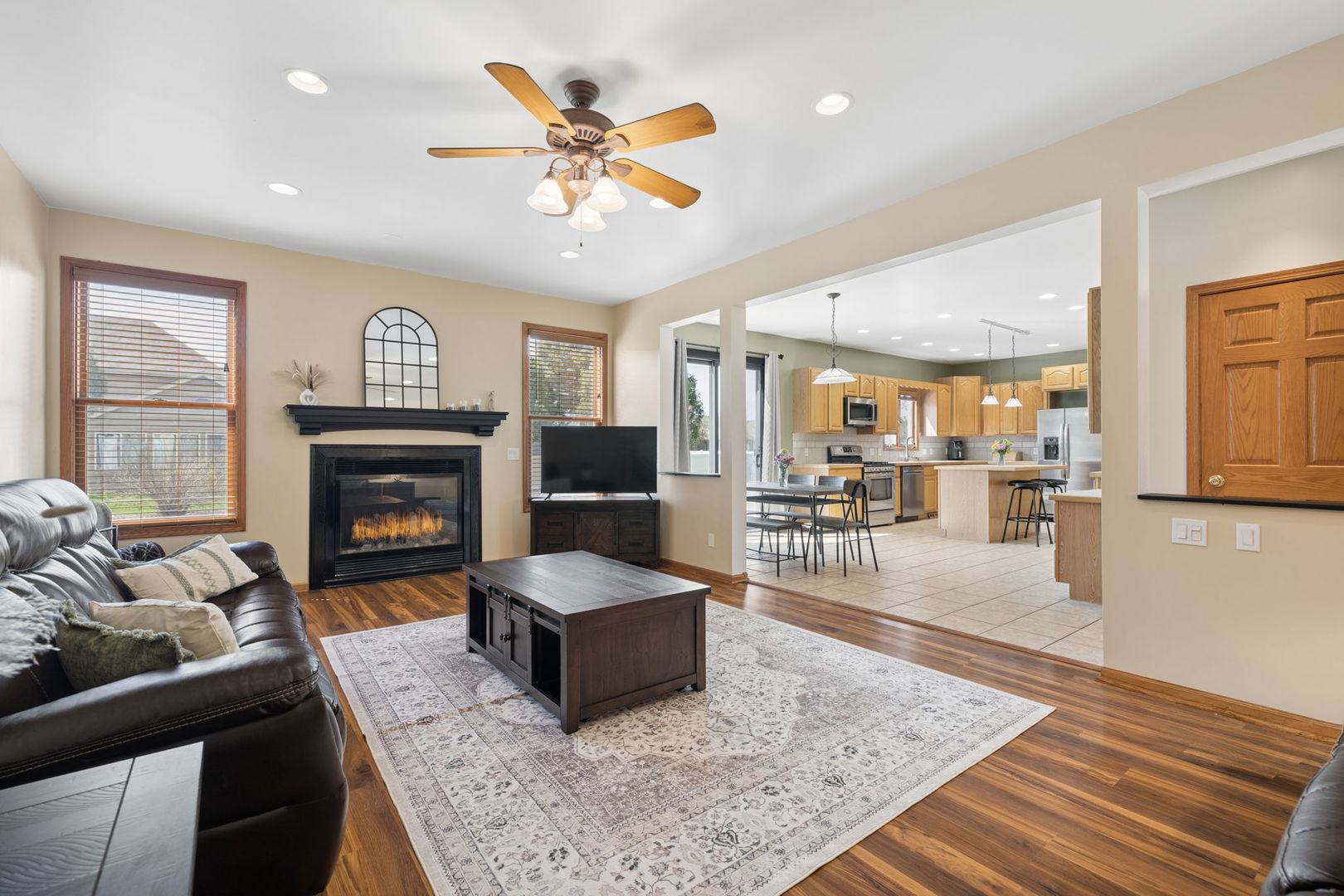 611 Prairie View Lane Hinckley, IL 60520 - Photo 15 of 40 a living room with furniture and a fireplace