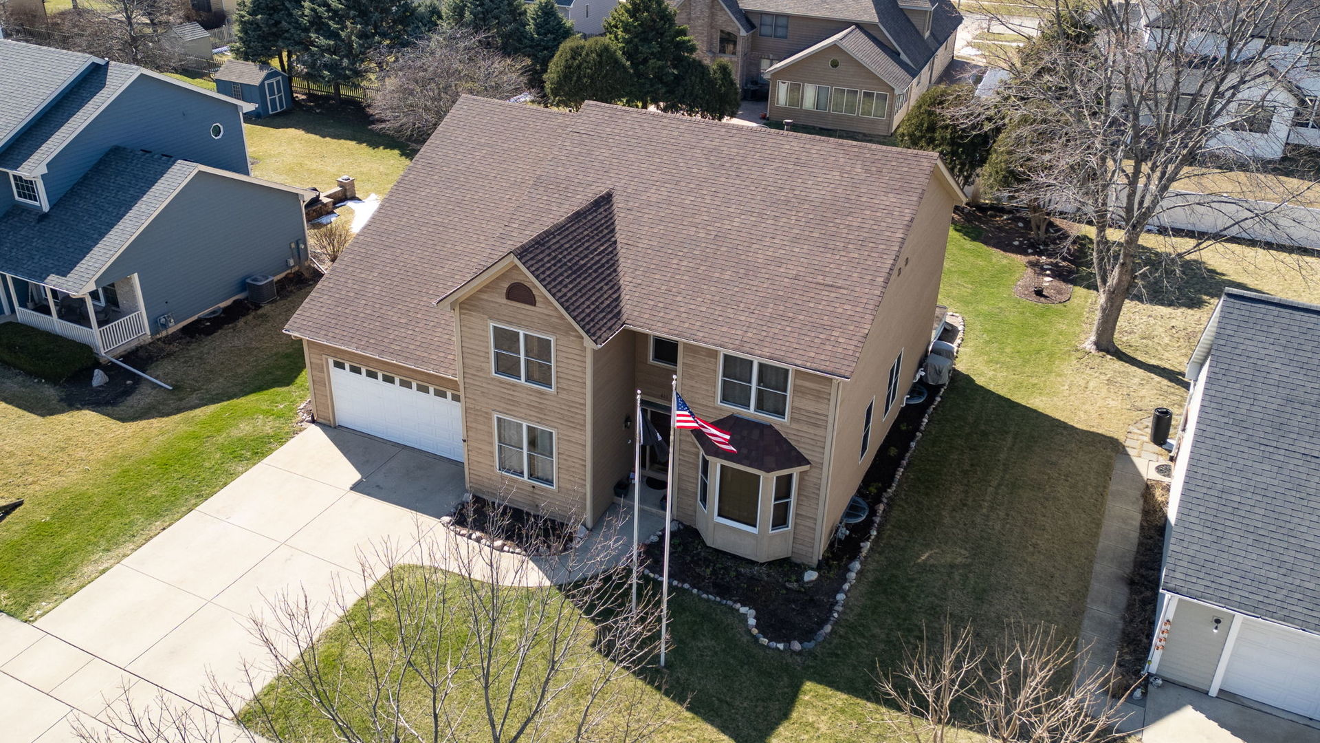 611 Prairie View Lane Hinckley, IL 60520 - Photo 3 of 40 a aerial view of a house with swimming pool and sitting space