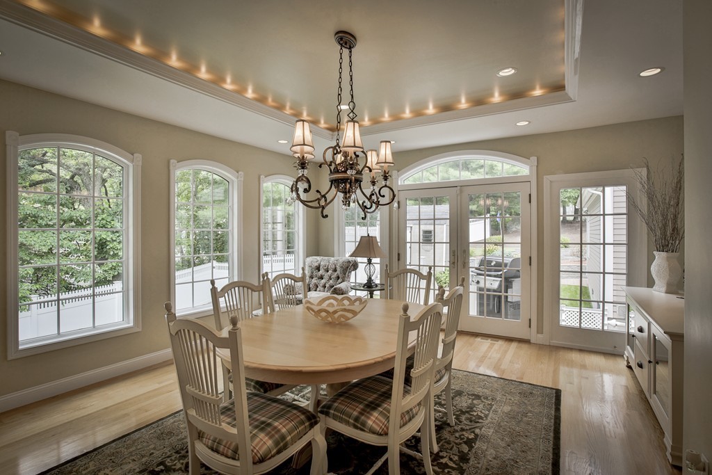 10 Hammersmith Drive Saugus, MA 01906 - Photo 11 of 30 a view of a dining room with furniture wooden floor and chandelier
