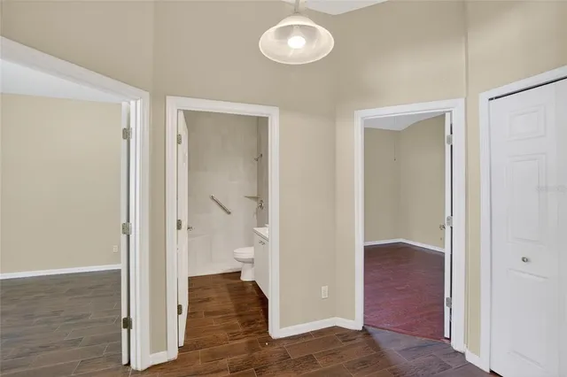 a close up view of a closet