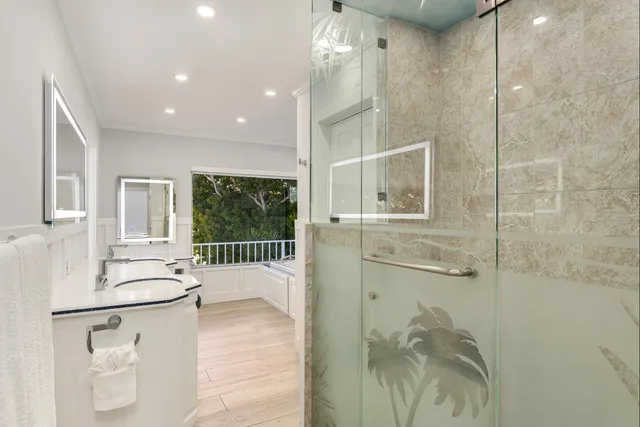 a view of a house with a yard and a large tree