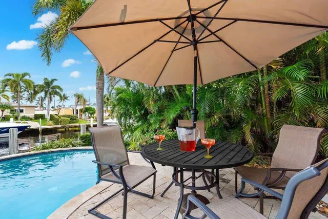 a outdoor view with a sitting space