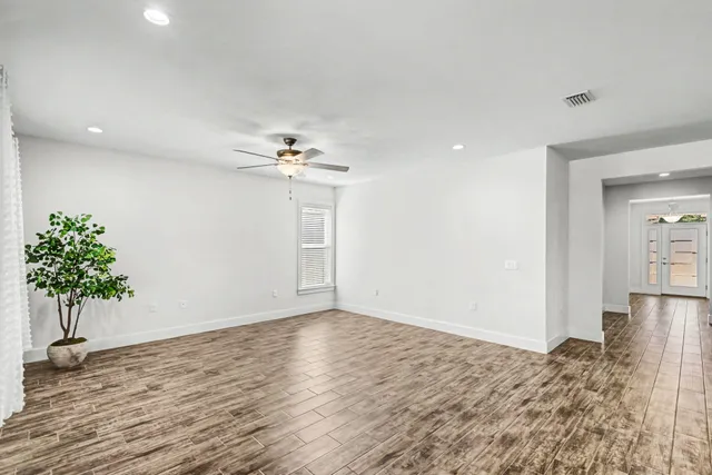 a view of a livingroom with a chandelier