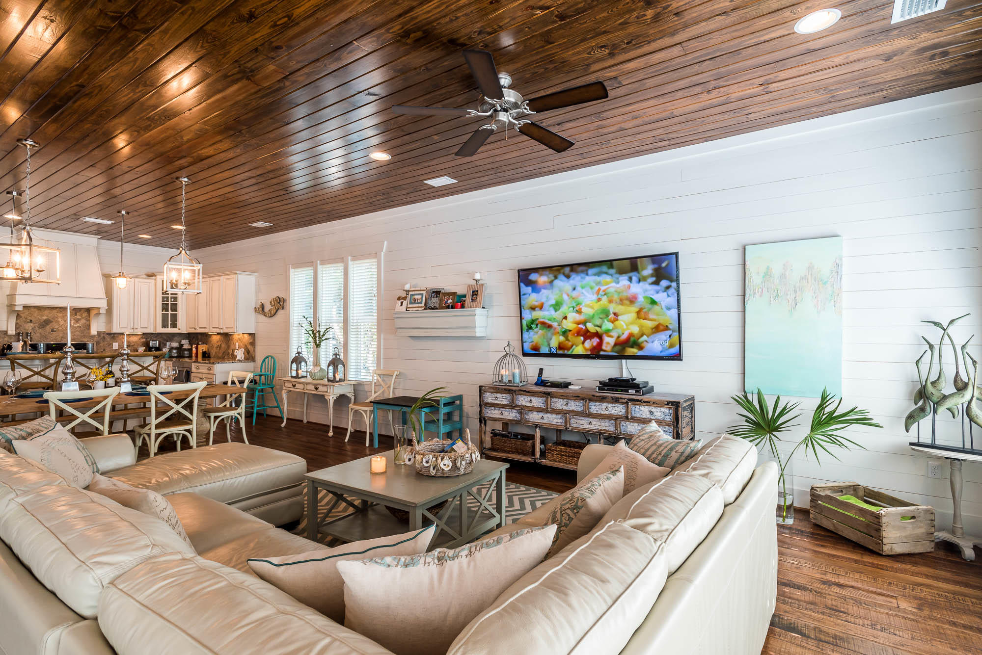 110 Gulf Point Road Santa Rosa Beach, FL 32459 - Photo 6 of 39 a living room with furniture and a flat screen tv