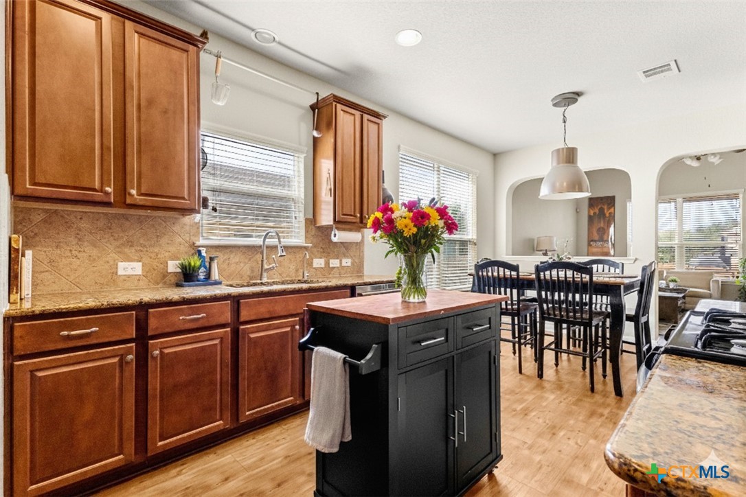 2909 Oak Branch Ridge New Braunfels, TX 78130 - Photo 7 of 39 Kitchen some items virtually staged, island is on wheels, home is vacant