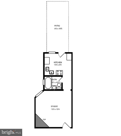 a picture of a bench in a white building