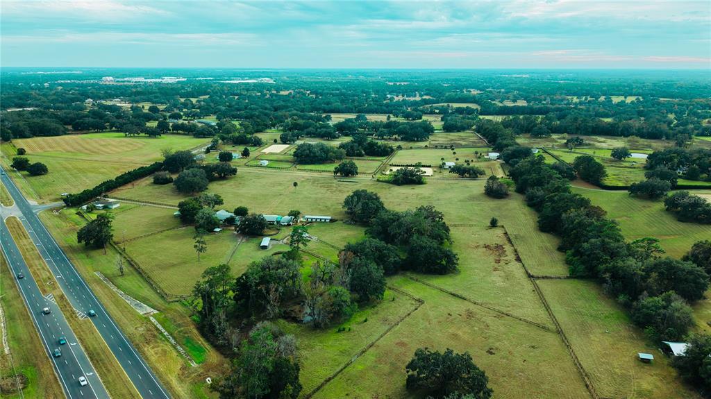 a view of a lake with a city