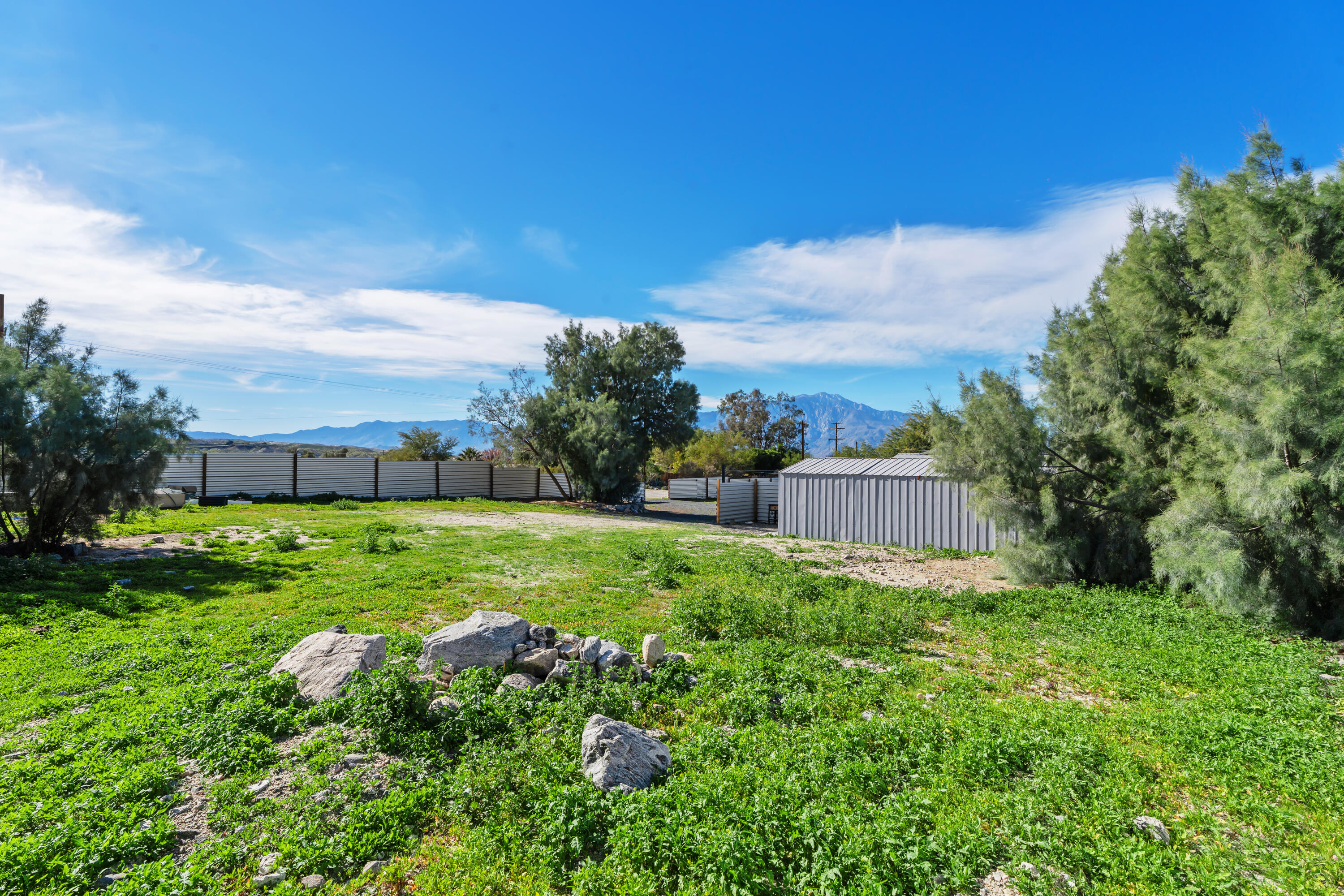 71362 Aurora Road Desert Hot Springs, CA 92241 - Photo 10 of 38 a view of a garden with plants and large trees