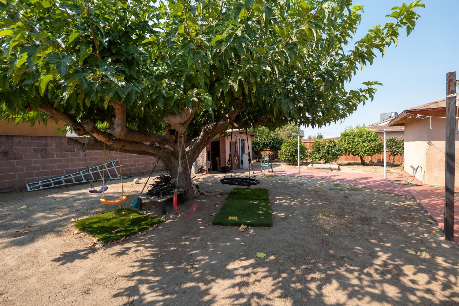 859 11th Street Sanger, CA 93657 - Photo 20 of 28 a view of a yard with plants and a trees