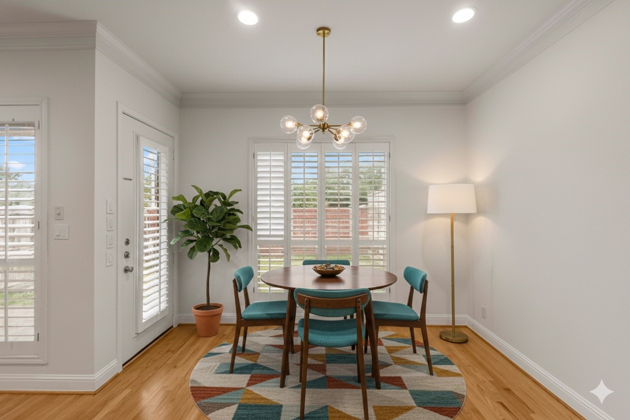 5351 McCulloch Circle Houston, TX 77056 - Photo 18 of 42 a view of a dining room with furniture window and wooden floor