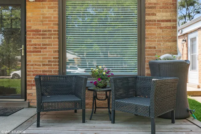 a outdoor living space with furniture