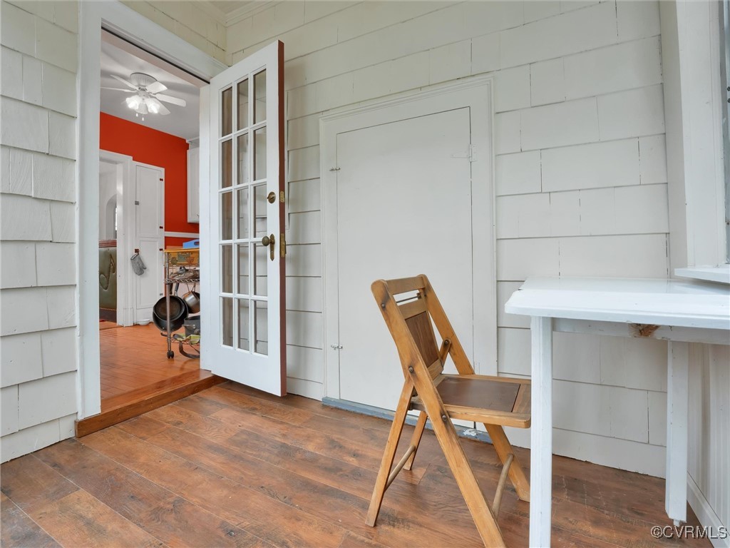 4402 Brook Road Richmond, VA 23227 - Photo 18 of 40 Office space with french doors, dark hardwood / wo