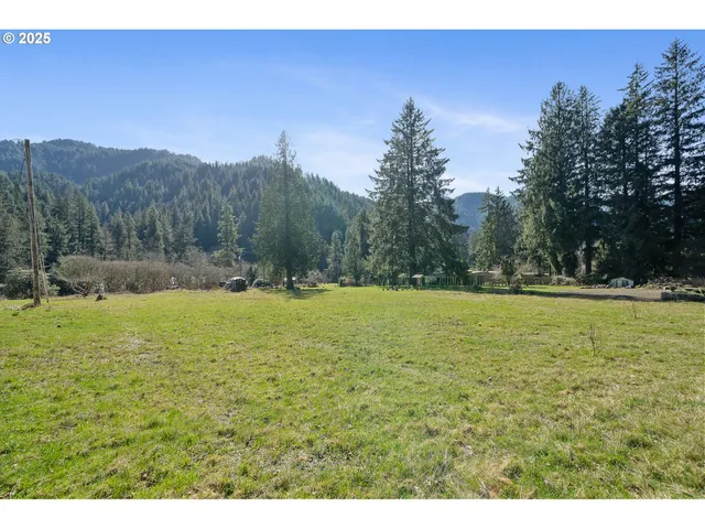 a view of a house with a mountain