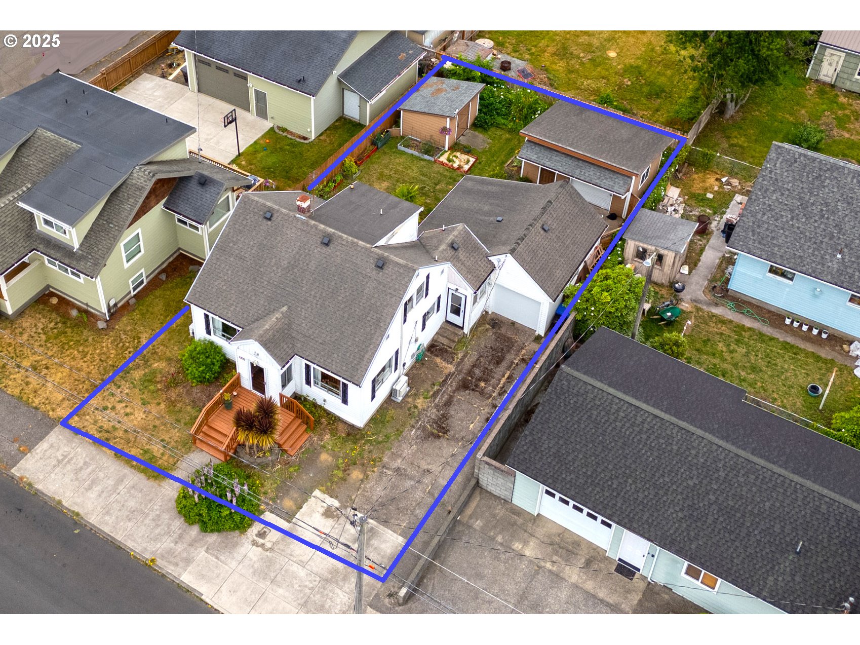 an aerial view of a house