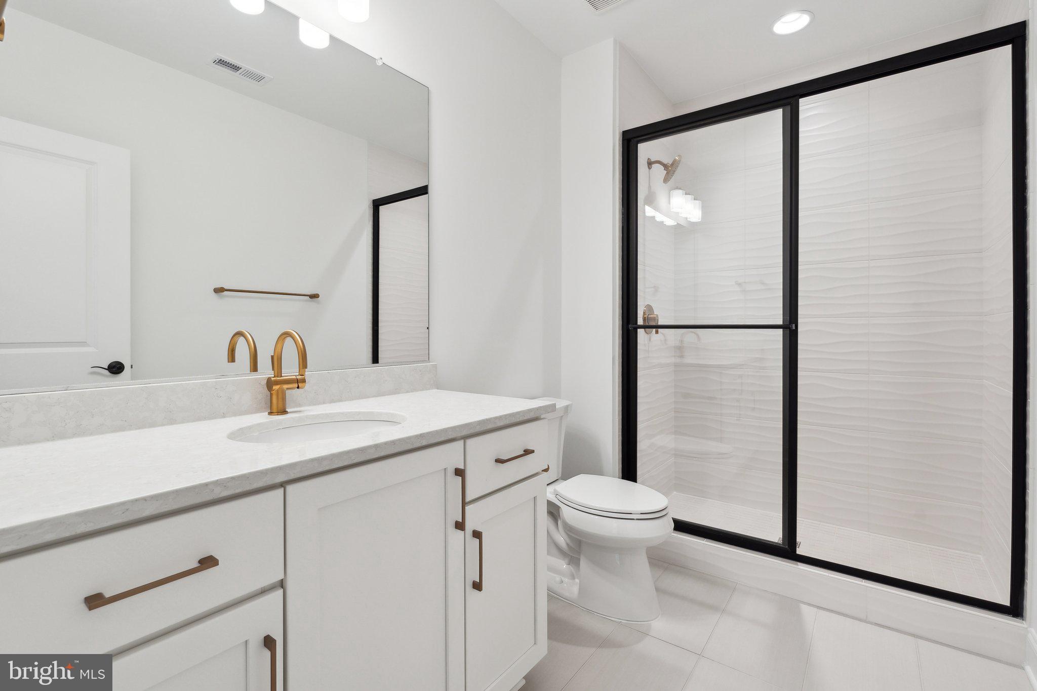 107 Bittern Ct Lake Front Royal, VA 22630 - Photo 36 of 65 a bathroom with a granite countertop sink toilet and shower