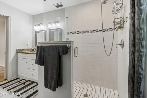 a bathroom with a shower