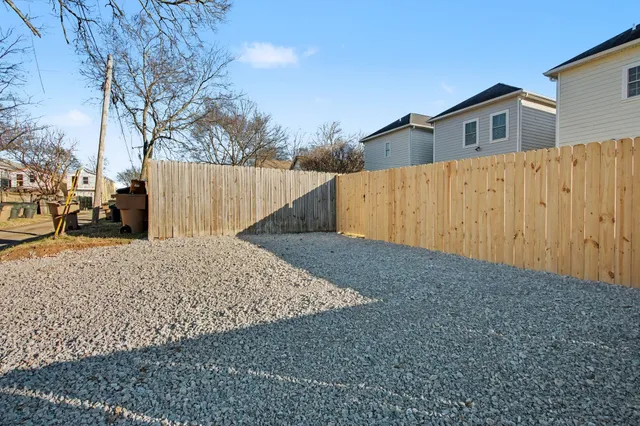 a view of backyard of house