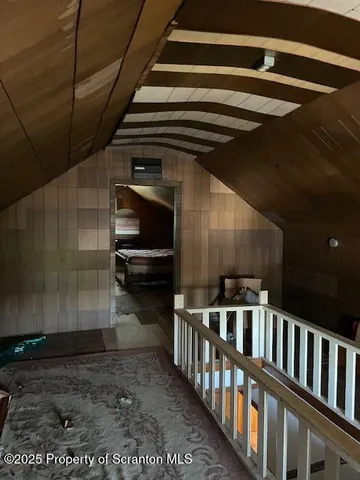 a view of a porch of a house