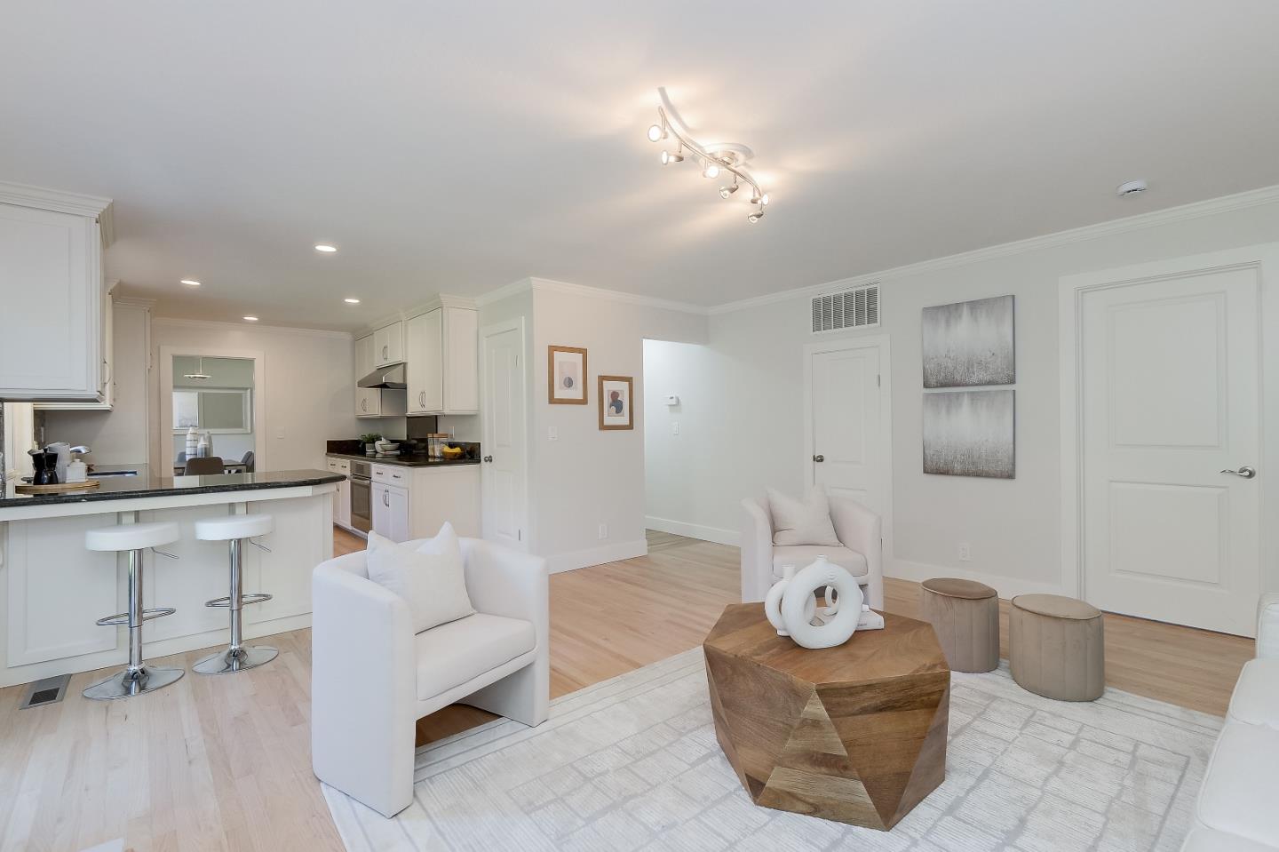 632 Smoke Tree Way Sunnyvale, CA 94086 - Photo 17 of 38 a living room with furniture and view of kitchen