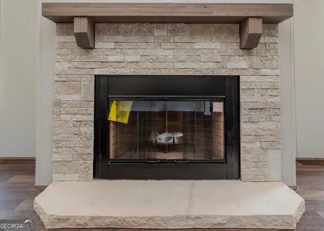 a room with fireplace