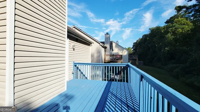 a view of deck and wooden floor