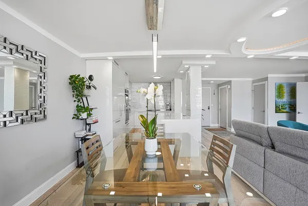 a living room with furniture