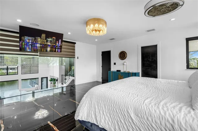 a view of a golf course with a lake