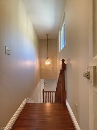 a view of hallway with stairs