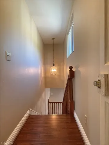 a view of hallway with stairs