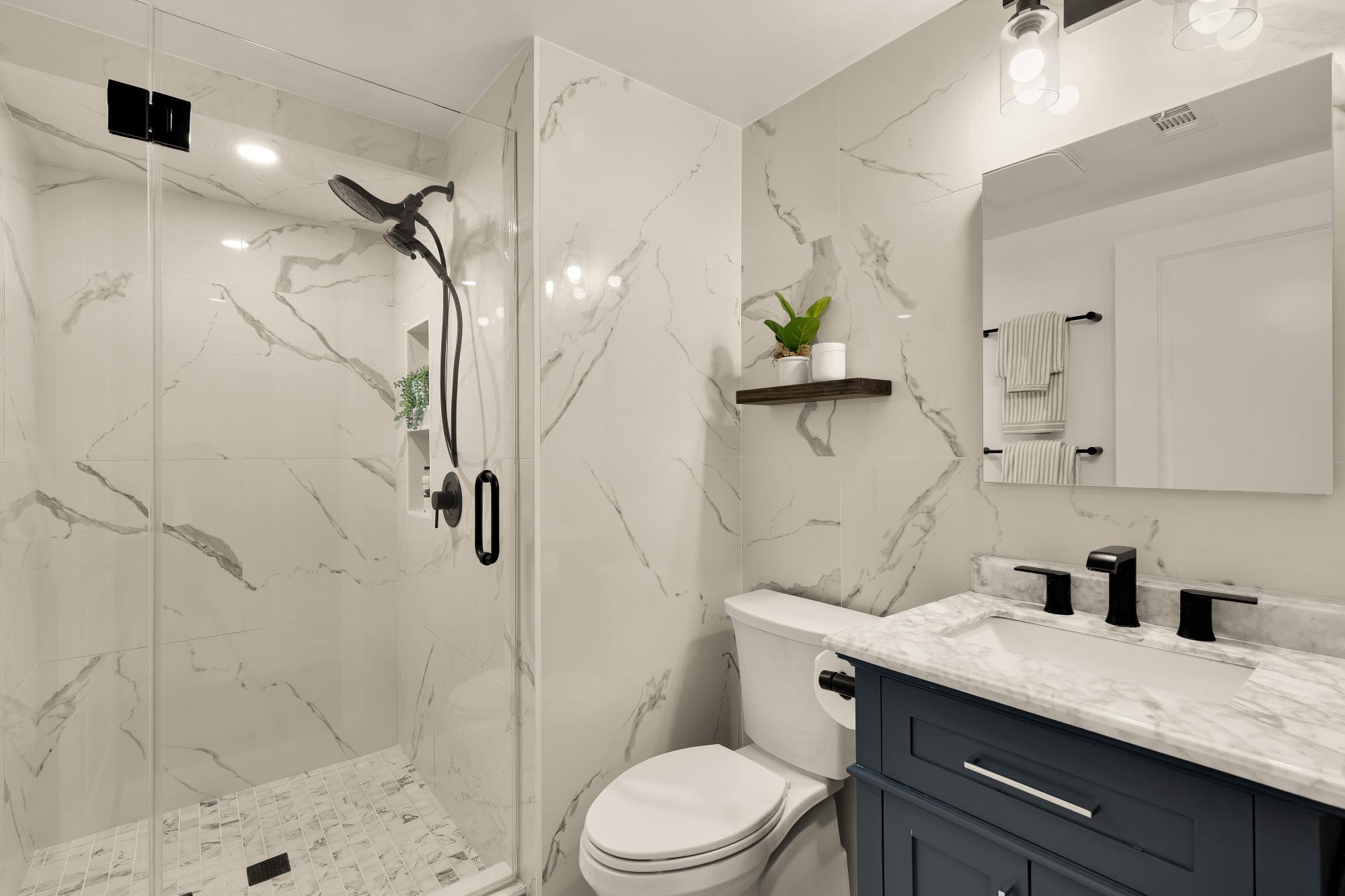 2434 Ontario Road Northwest, Unit 1 Washington, DC 20009 - Photo 17 of 20 Sleek Modern Secondary/Guest Bath.