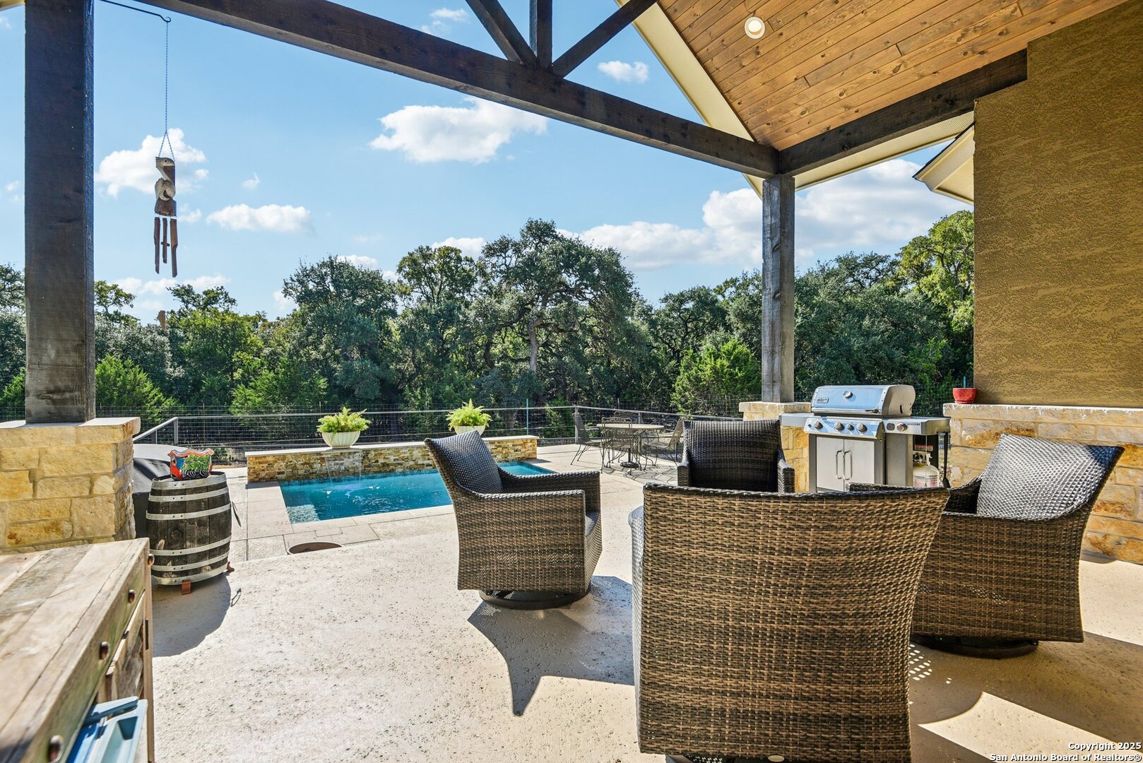449 Hanging Oak Spring Branch, TX 78070 - Photo 42 of 49 a roof deck with couches fire pit and outdoor seating
