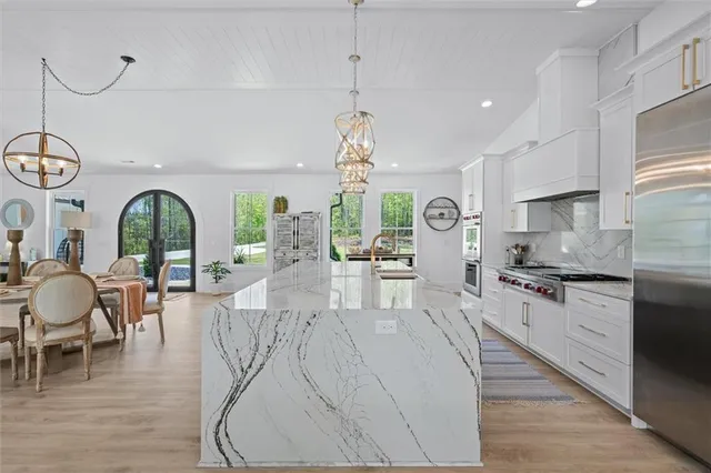 a living room with furniture