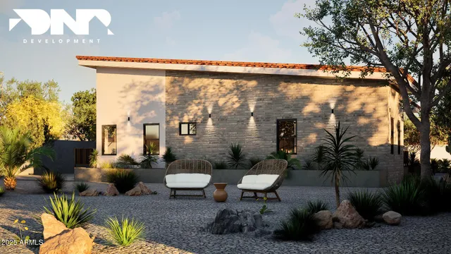 a view of a patio with couches table and chairs and potted plants