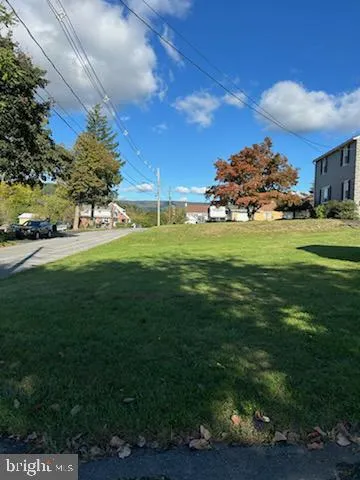 a view of a big house with a big yard and potted plants