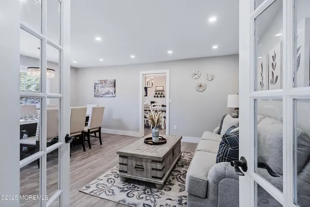 a kitchen with a table and chairs in it