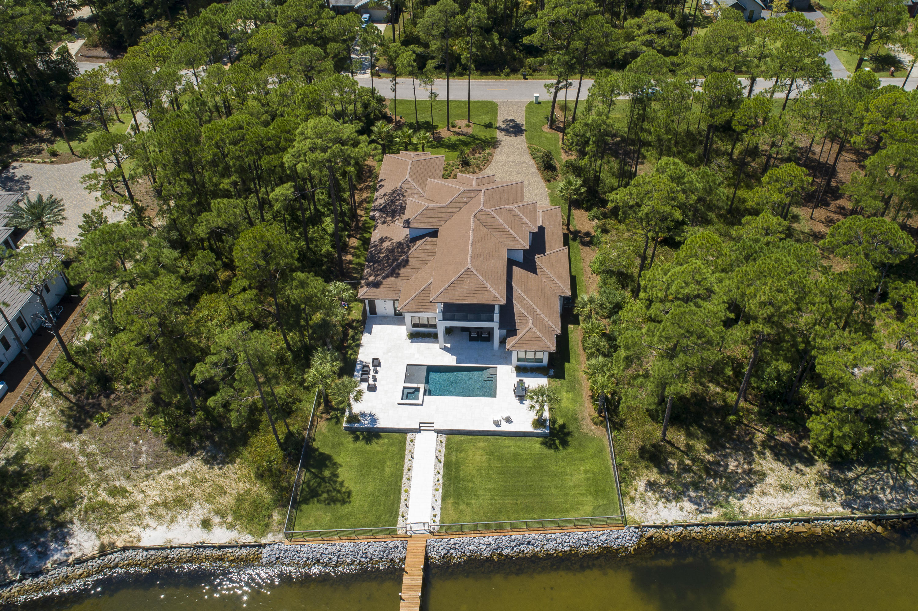 1095 Driftwood Point Road Santa Rosa Beach, FL 32459 - Photo 44 of 44 an aerial view of house with yard swimming pool and outdoor seating