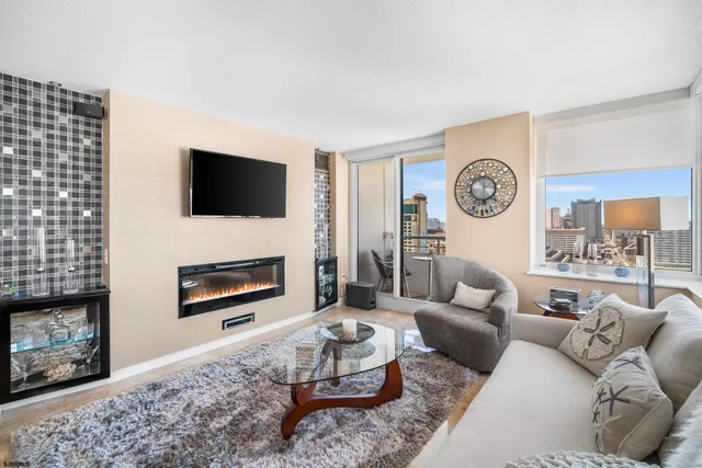 a living room with furniture