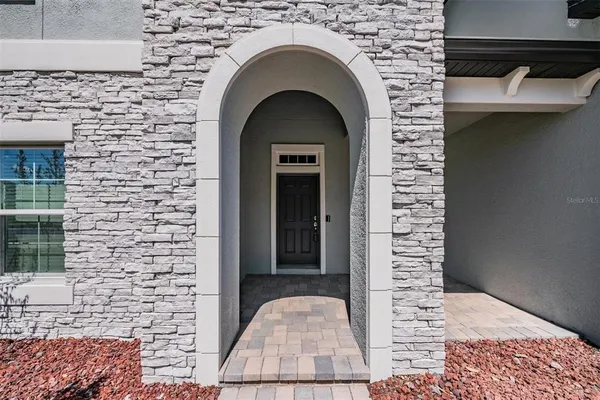 a view of a door of the house