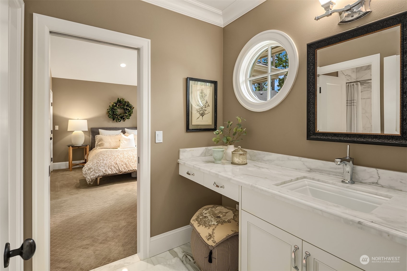 9013 Northeast 190th Street Bothell, WA 98011 - Photo 27 of 39 a en suite spacious bathroom with a sink and a mirror