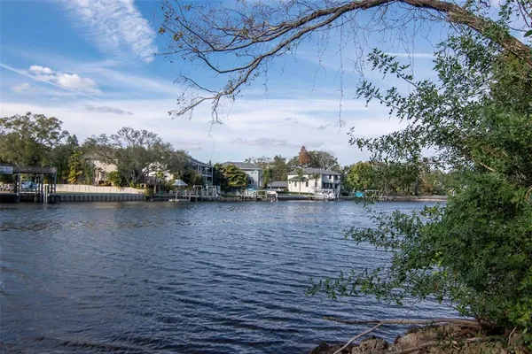 a view of a garden with lake view