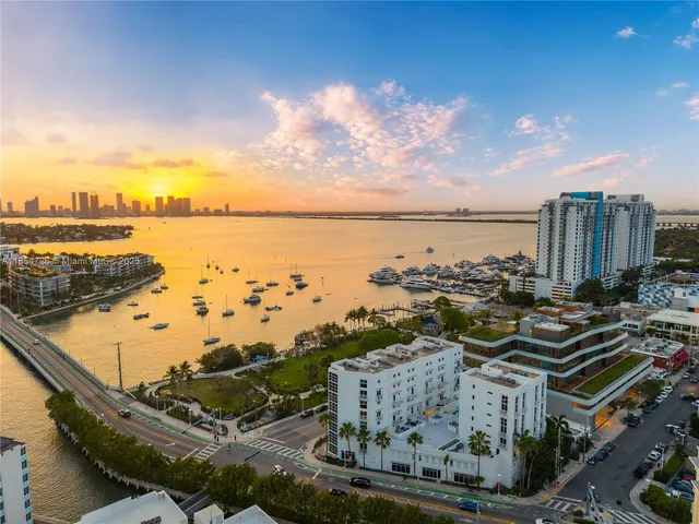 a view of a city and ocean view