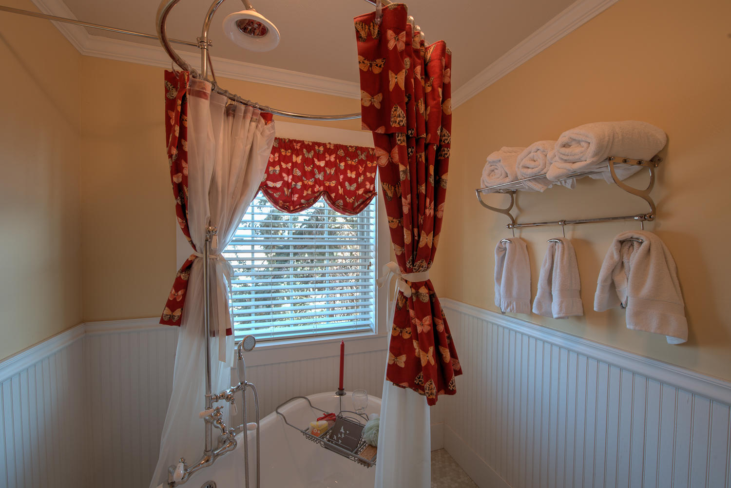 22222 Erickson Road Bend, OR 97701 - Photo 44 of 100 Wainscoting adds charm to the upstairs bath with clawfoot tub/shower