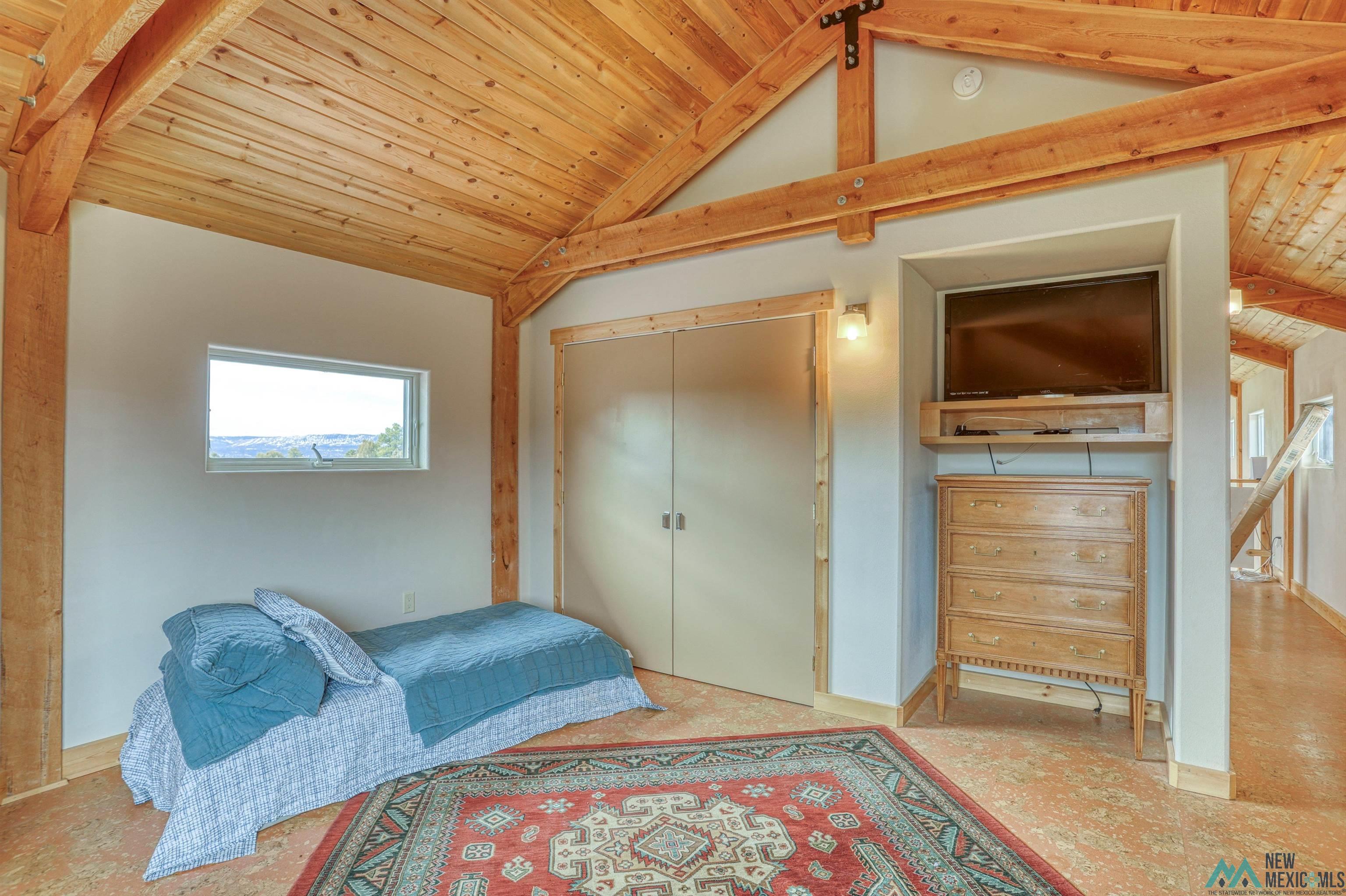 12 Horn Toad Road Chama, NM 87520 - Photo 50 of 52 Bedroom featuring wooden ceiling and a closet
