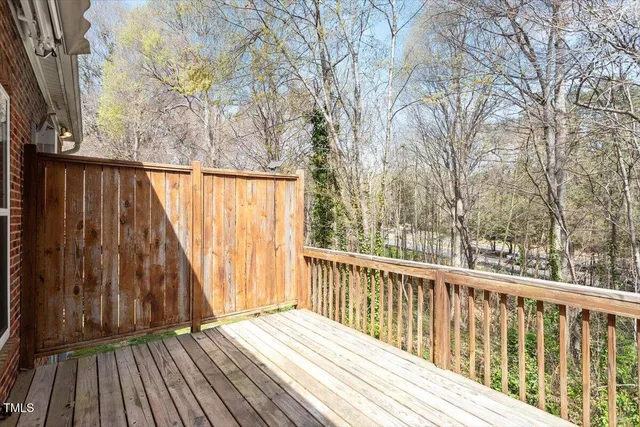 a view of wooden deck